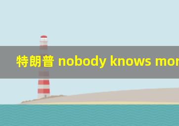 特朗普 nobody knows more about